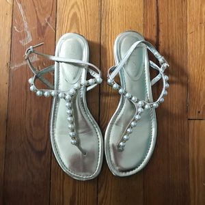 UNISA Gold & Pearl Sandals